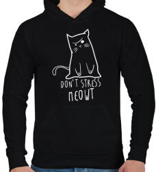printfashion Don't stress - Férfi kapucnis pulóver - Fekete (2232159)