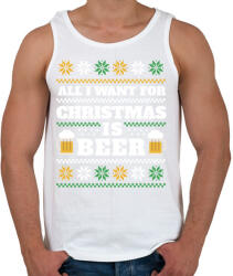 printfashion All I want for christmas is beer - Férfi atléta - Fehér (14906531)