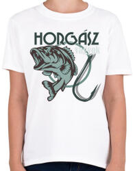 printfashion horgász - Gyerek póló - Fehér (6136137)