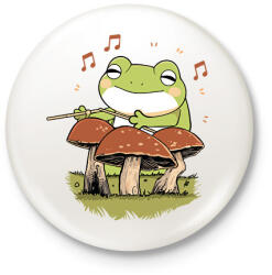 printfashion Dobos béka - Kitűző, hűtőmágnes - Fehér (14593849)