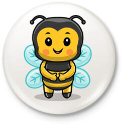 printfashion Méhecske 3 - Kitűző, hűtőmágnes - Fehér (7587239)