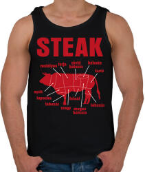 printfashion STEAK - Férfi atléta - Fekete (16651651)