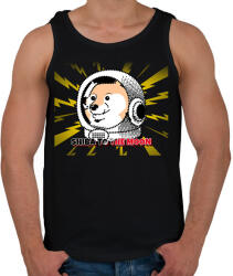 printfashion SHIBA TO THE MOON - Férfi atléta - Fekete (11394824)