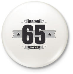printfashion b-day-65-dark-lightgrey - Kitűző, hűtőmágnes - Fehér (3076418)