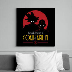 printfashion Goku és Krillin - Vászonkép - Fekete (6643462)