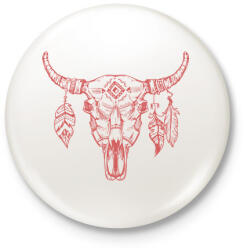 printfashion tehén koponya - Kitűző, hűtőmágnes - Fehér (16247656)