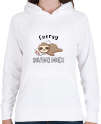 printfashion Lajhár Energy saving mode - Női kapucnis pulóver - Fehér (14380487)