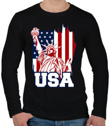 printfashion usa liberty - Férfi hosszú ujjú póló - Fekete (16160506)
