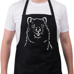 printfashion Fehér quokka - Kötény - Fekete (14001582)