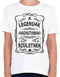 printfashion A legendák augusztusban születnek - Gyerek póló - Fehér (7407148)
