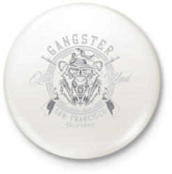 printfashion Medve 05 - San Francisco Gangster - Kitűző, hűtőmágnes - Fehér (4950504)