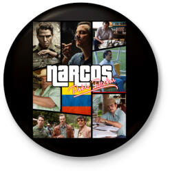 printfashion Narcos - Kitűző, hűtőmágnes - Fekete (5444793)