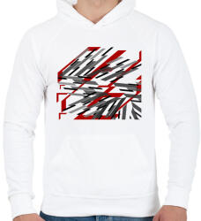 printfashion Vonalak - Férfi kapucnis pulóver - Fehér (4042590)