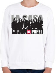 printfashion La casa de papel poster style - A nagy pénzrablás - Gyerek pulóver - Fehér (5620864)