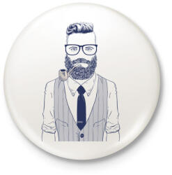 printfashion Retro Hipster - Kitűző, hűtőmágnes - Fehér (3079116)