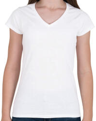 printfashion kamasz-65-white - Női V-nyakú póló - Fehér (616260)
