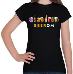 printfashion BEEROM - Bírom! VICCES SÖRÖS AJÁNDÉK ÖTLET - Női póló - Fekete (13080896)