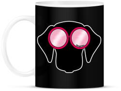 printfashion Tacskó pink napszemüvegben - Bögre - Fekete (13431432)