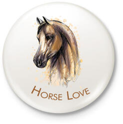 printfashion Horse Love - Kitűző, hűtőmágnes - Fehér (6323500)