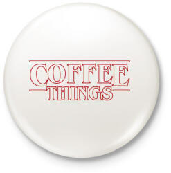 printfashion Coffee Things - Kitűző, hűtőmágnes - Fehér (3087718)