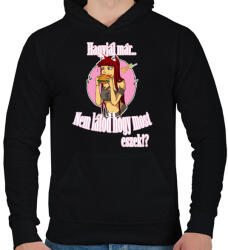 printfashion EAT - Férfi kapucnis pulóver - Fekete (813901)