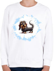 printfashion Drótszőrű tacskó - Gyerek pulóver - Fehér (15698336)