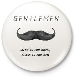 printfashion Gentlemen - Kitűző, hűtőmágnes - Fehér (3090143)