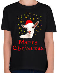 printfashion goat christmas - Gyerek póló - Fekete (1996411)