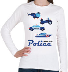 printfashion Retro rendőr - Női hosszú ujjú póló - Fehér (4373582)