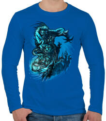 printfashion Árnyjáték - Férfi hosszú ujjú póló - Királykék (81329)
