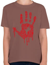 printfashion Zombikéz - Gyerek póló - Mogyoróbarna (137581)