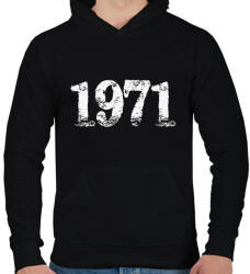 printfashion 1971 - Férfi kapucnis pulóver - Fekete (6193332)
