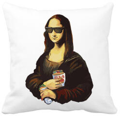 printfashion Mona lisa kebebbal - Párnahuzat, Díszpárnahuzat - Fehér (5484614)