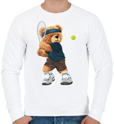 printfashion Teniszező maci - Férfi pulóver - Fehér (9474510)