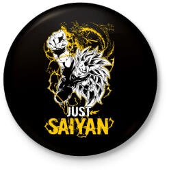 printfashion Just Saiyan - Kitűző, hűtőmágnes - Fekete (3093584)