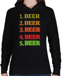 printfashion 1-5 Beer - Női kapucnis pulóver - Fekete (7069684)
