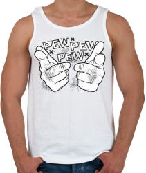printfashion Pew pew pew csak úgy - Férfi atléta - Fehér (11117175)