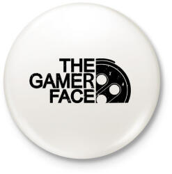 printfashion Gamer Face - Kitűző, hűtőmágnes - Fehér (3075286)