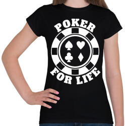 printfashion Poker for life - Női póló - Fekete (15554831)
