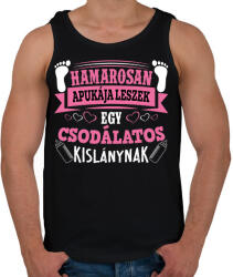 printfashion Hamarosan apukája leszek egy csodálatos kislánynak - Férfi atléta - Fekete (16339749)