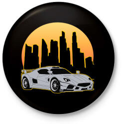 printfashion Sport autó - Kitűző, hűtőmágnes - Fekete (13038201)