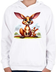 printfashion Kenguru mama és a babája - Gyerek kapucnis pulóver - Fehér (15868818)