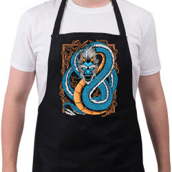 printfashion Kék sárkány - Kötény - Fekete (13667360)