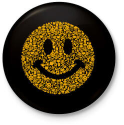 printfashion Smile - Kitűző, hűtőmágnes - Fekete (3092662)