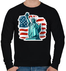 printfashion Usa liberty - Férfi pulóver - Fekete (16194753)