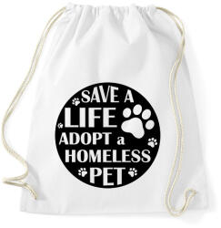 printfashion Save a life - Sportzsák, Tornazsák - Fehér (13561126)