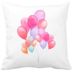 printfashion Watercolor Balloons - Párnahuzat, Díszpárnahuzat - Fehér (1751191)