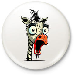 printfashion Csodálkozó zebra - Kitűző, hűtőmágnes - Fehér (13182574)