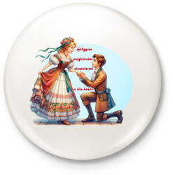 printfashion Lánykérés - Kitűző, hűtőmágnes - Fehér (15536642)