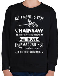 printfashion Favágó / Fűrész - Gyerek pulóver - Fekete (5757289)